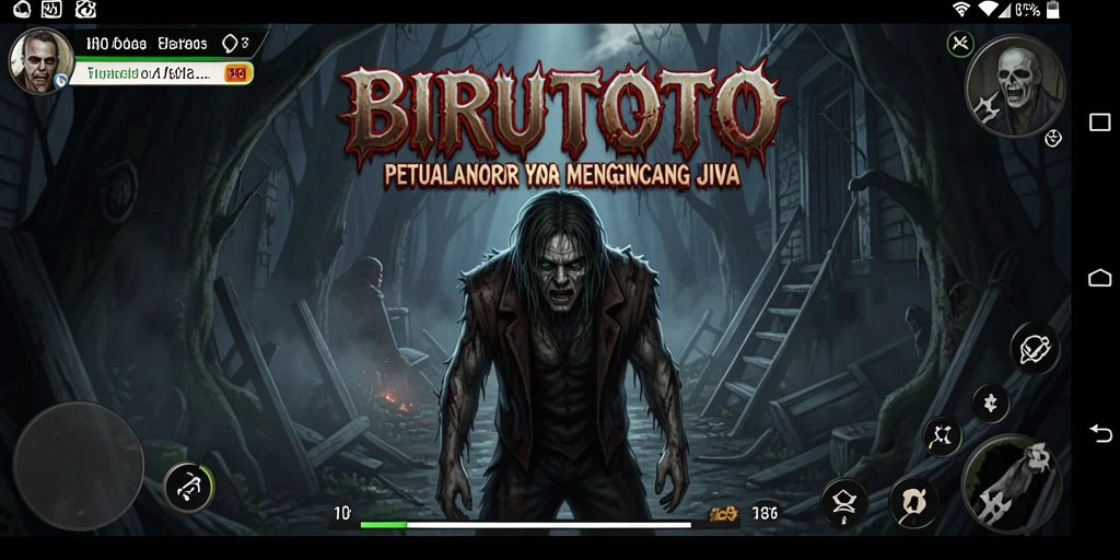 Screenshot BIRUTOTO menampilkan suasana mencekam saat menjelajahi dunia horor.