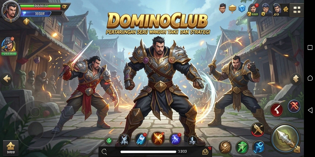 Screenshot menunjukkan pertarungan mendebarkan di DOMINOCLUB.