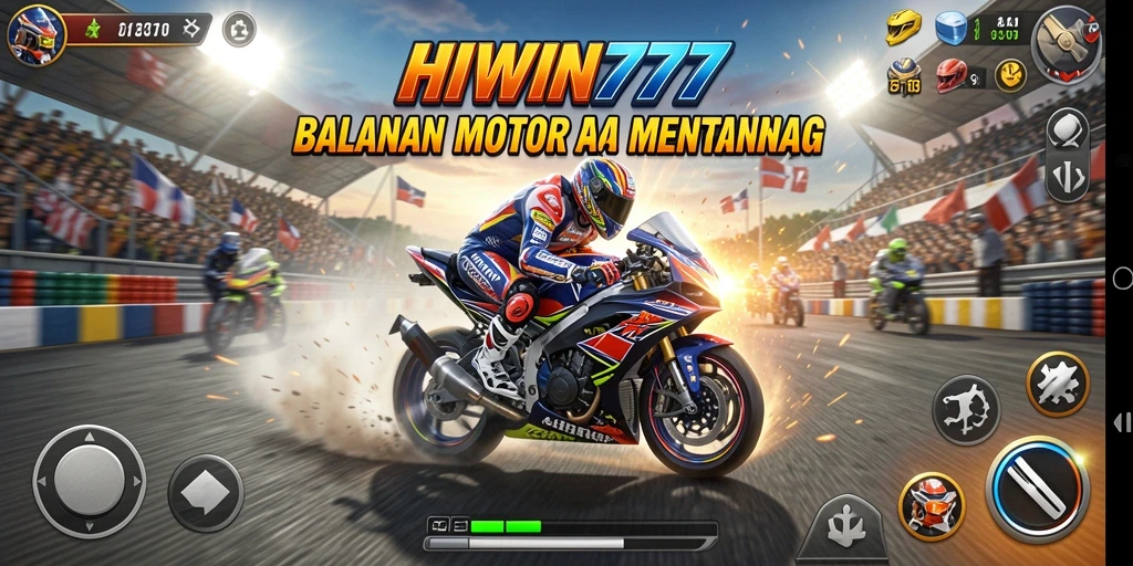Tangkapan layar dari gameplay balapan motor di HIWIN777.