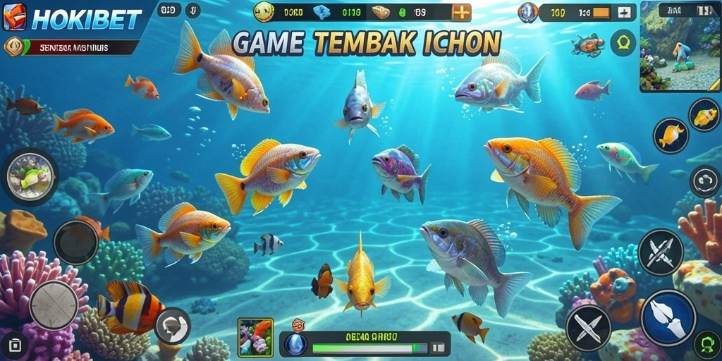 Tampilan gameplay HOKIBET yang mengasyikkan saat menembak ikan.