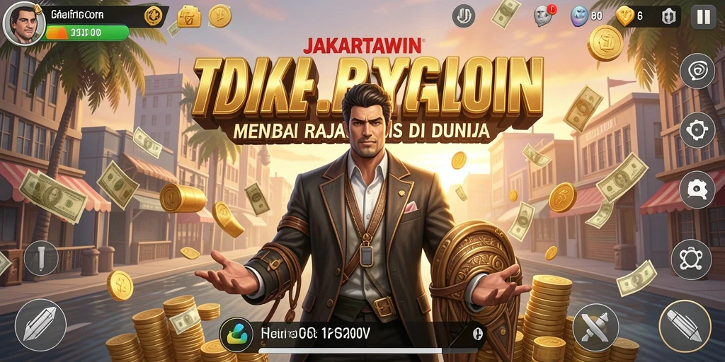 Tampilan menarik gameplay JAKARTAWIN saat membangun kerajaan bisnis.