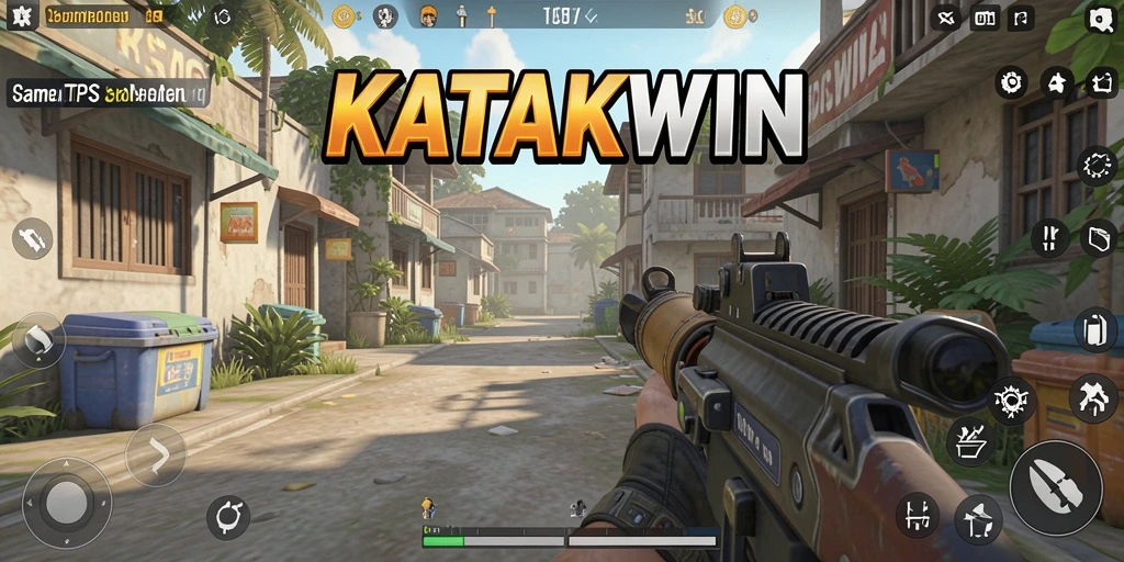 Gameplay KATAKWIN menampilkan aksi seru dalam pertempuran TPS.