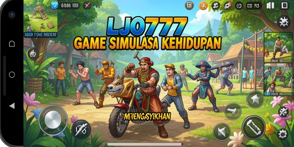 Tampilan gameplay menarik dari LJO777 yang penuh dengan aktivitas simulasi.
