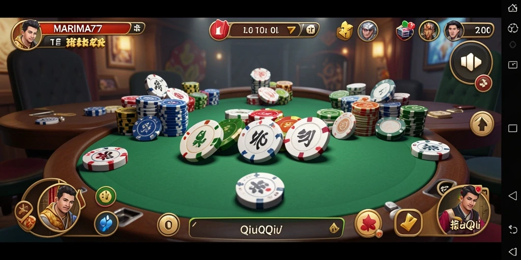 Tampilan gameplay seru dalam MARIMA77 QiuQiu.