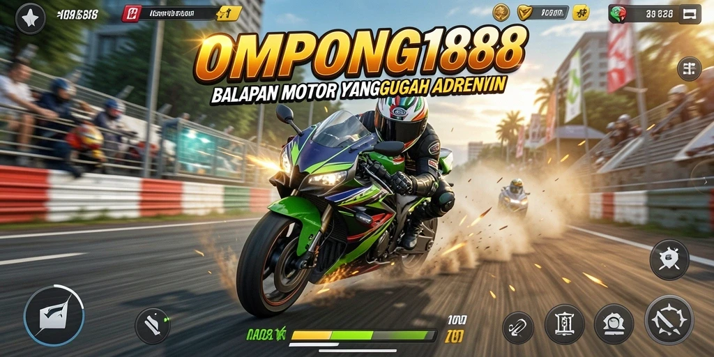 Gameplay seru OMPONG188 dengan adrenalin balap motor.