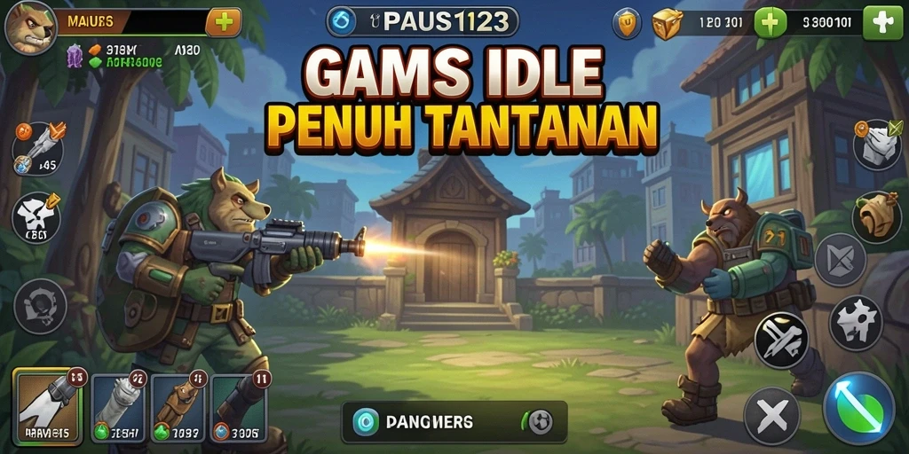 Tampilan screenshot menggambarkan momen menarik dalam gameplay Idle PAUS123.