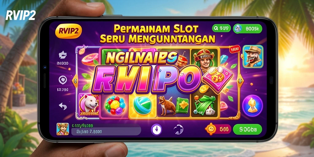 Screenshot utama RVIP2 menunjukkan gameplay Slot yang mendebarkan dan penuh warna.