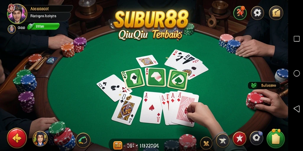 Tampilan menarik dari gameplay QiuQiu SUBUR88 yang penuh strategi.