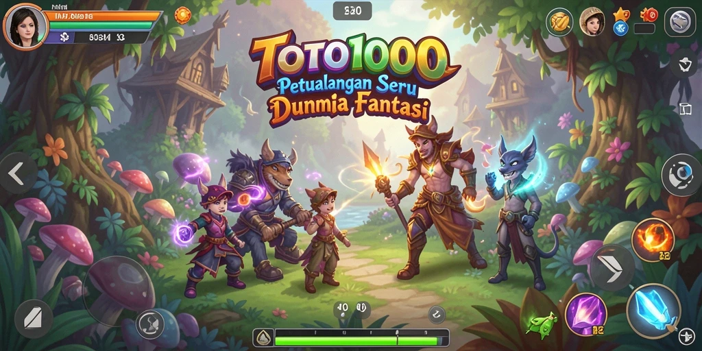 Screenshot gameplay TOTO1000 menunjukkan aksi seru di dunia petualangan.