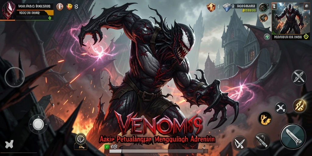 Tangkapan layar menampilkan aksi seru VENOM889 dengan grafis yang memukau.